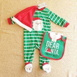 Nwt Just one you by Carter's dear Santa bib set